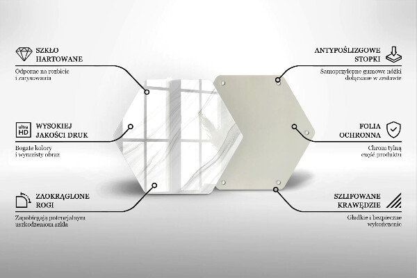 Tocător sticlă Marmură delicată