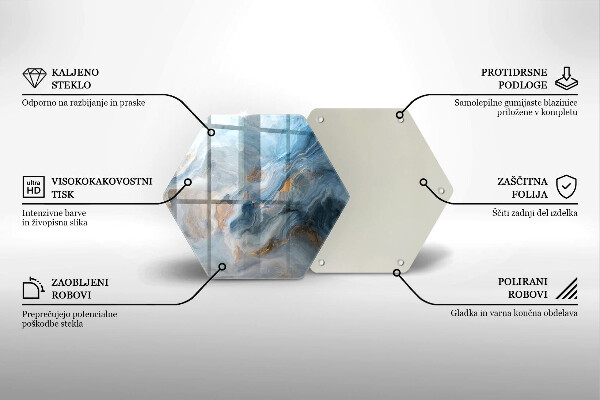 Tocător sticlă Textura marmură