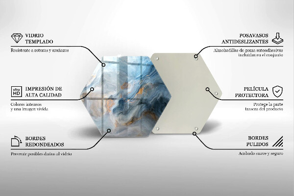 Tocător sticlă Textura marmură