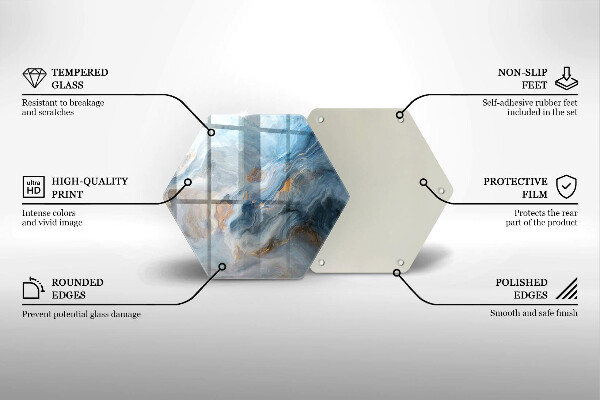 Tocător sticlă Textura marmură