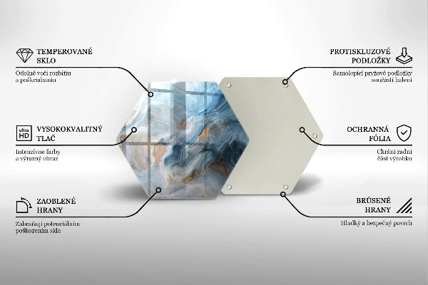 Tocător sticlă Textura marmură