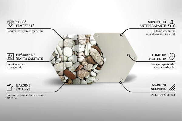 Tocător de bucătărie Fundal cu pietre mici