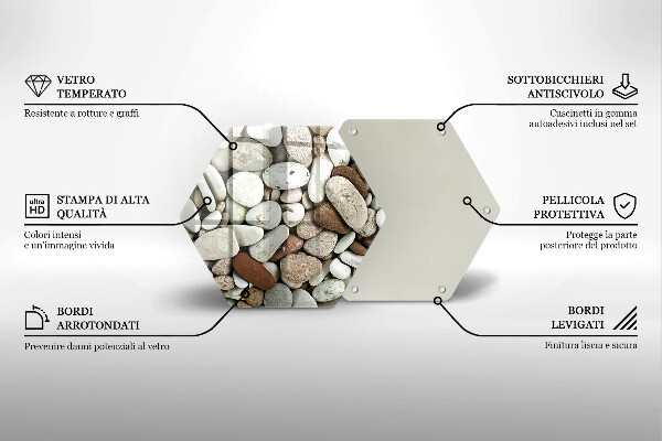 Tocător de bucătărie Fundal cu pietre mici