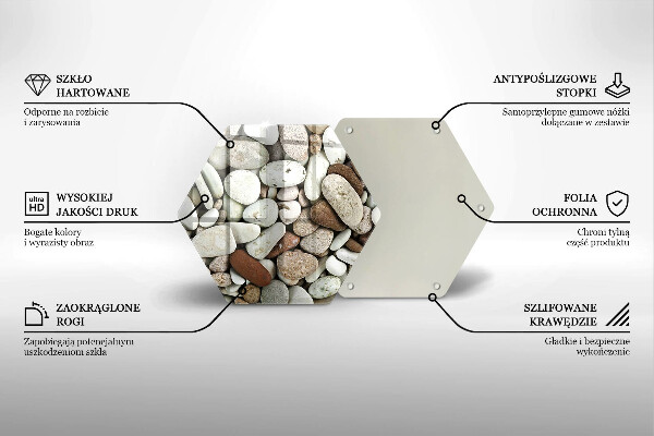Tocător de bucătărie Fundal cu pietre mici