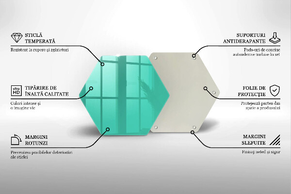 Tocător din sticlă Culoarea verde