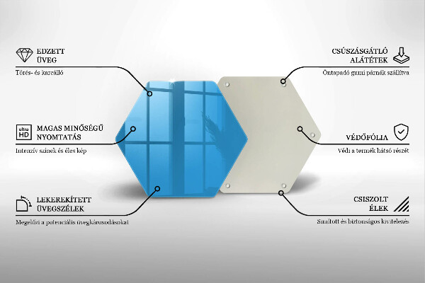 Tocător din sticlă Culoarea albastra