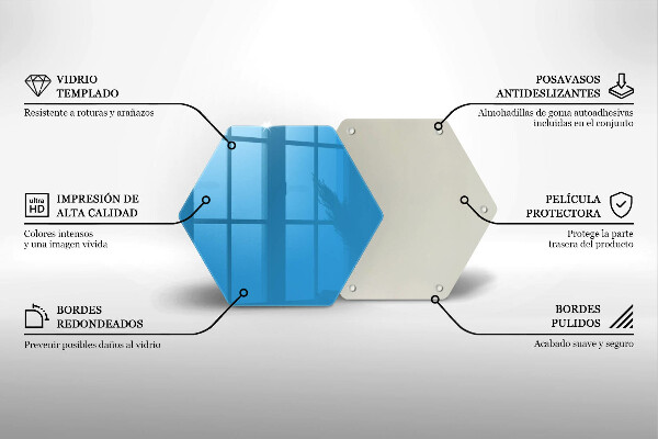 Tocător din sticlă Culoarea albastra