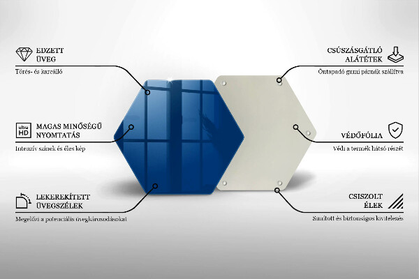 Tocător din sticlă Culoarea albastra