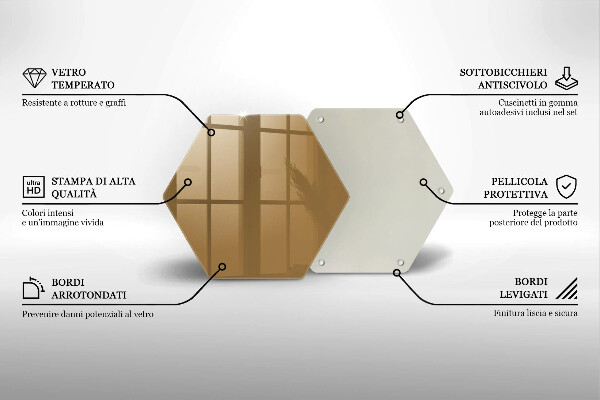 Tocător din sticlă Culoare bej