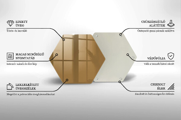 Tocător din sticlă Culoare bej