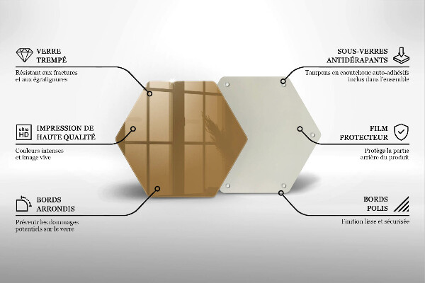 Tocător din sticlă Culoare bej