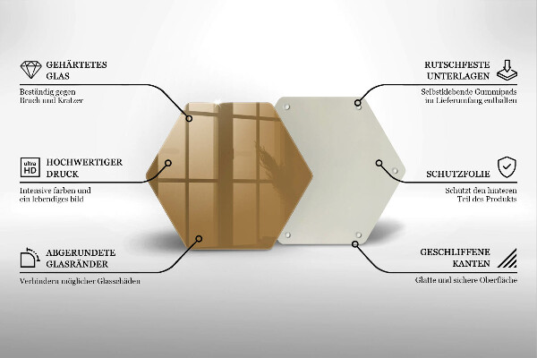 Tocător din sticlă Culoare bej