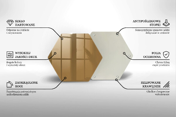 Tocător din sticlă Culoare bej