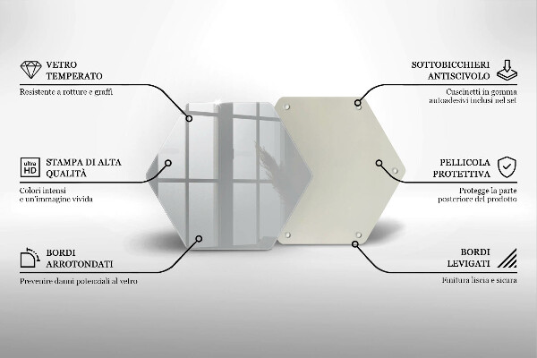 Tocător din sticlă Culoare gri