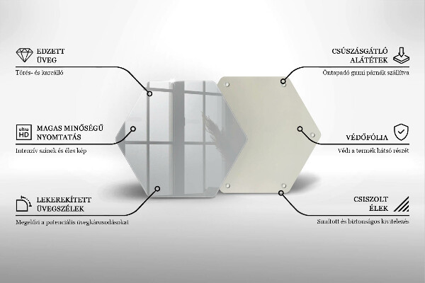 Tocător din sticlă Culoare gri
