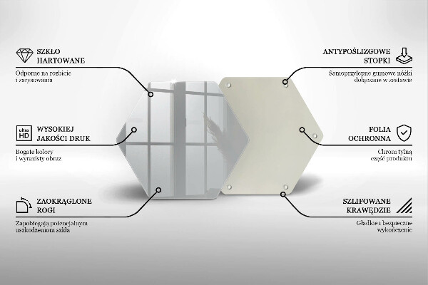Tocător din sticlă Culoare gri