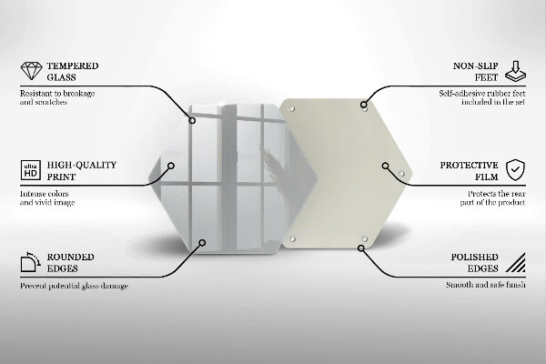 Tocător din sticlă Culoare gri