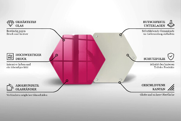 Tocător din sticlă Culoarea roz