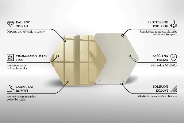 Tocător din sticlă Culoare bej