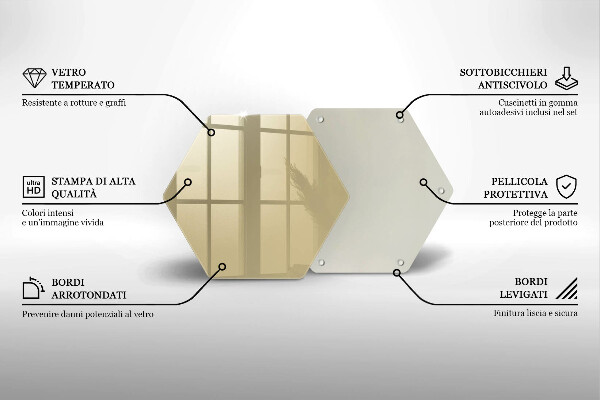 Tocător din sticlă Culoare bej