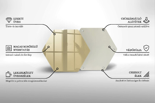 Tocător din sticlă Culoare bej