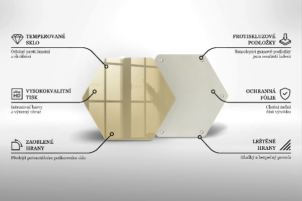 Tocător din sticlă Culoare bej