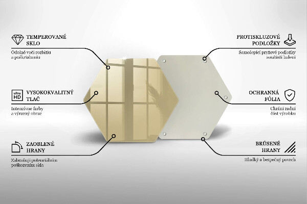 Tocător din sticlă Culoare bej