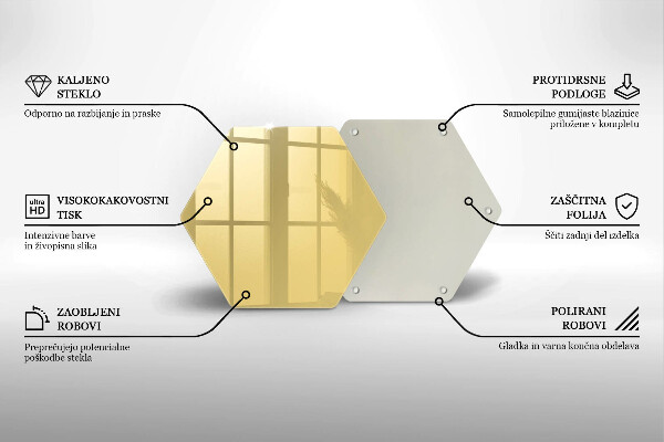 Tocător din sticlă Galben