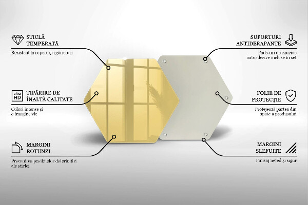 Tocător din sticlă Galben