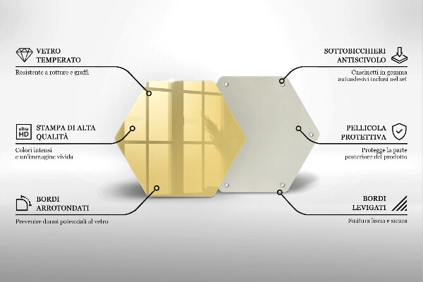 Tocător din sticlă Galben