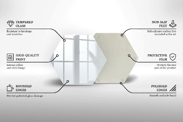 Tocător din sticlă culoare alba