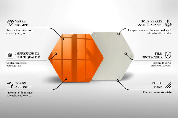 Tocător din sticlă culoare portocalie