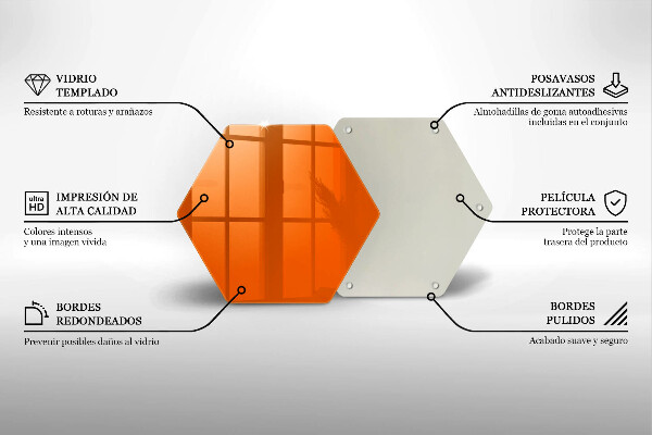 Tocător din sticlă culoare portocalie