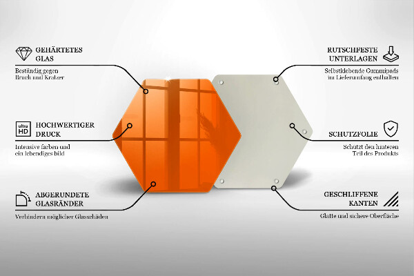 Tocător din sticlă culoare portocalie
