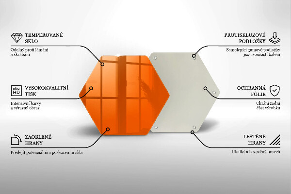 Tocător din sticlă culoare portocalie