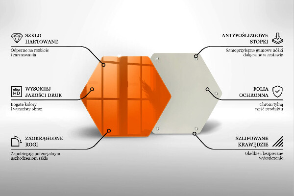 Tocător din sticlă culoare portocalie