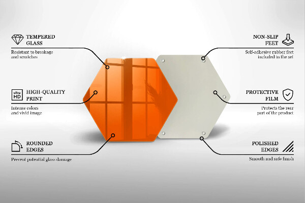 Tocător din sticlă culoare portocalie