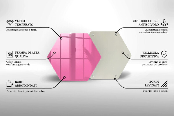 Tocător din sticlă Culoarea roz