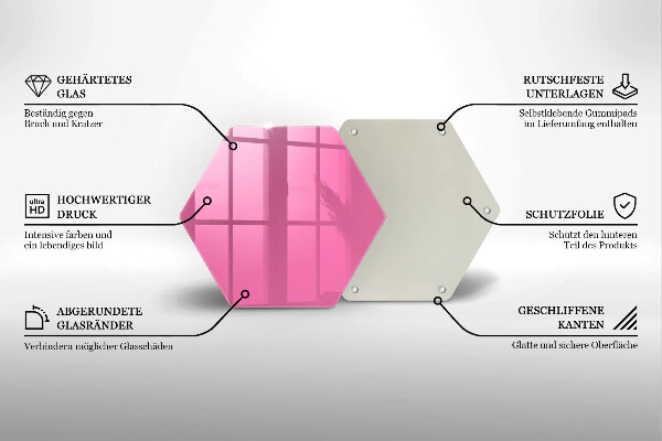 Tocător din sticlă Culoarea roz