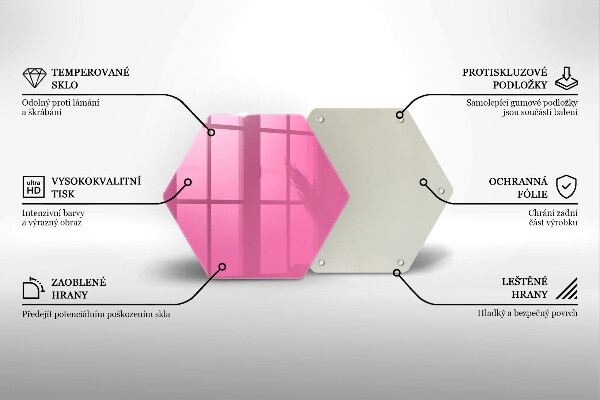 Tocător din sticlă Culoarea roz