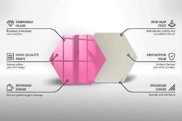 Tocător din sticlă Culoarea roz