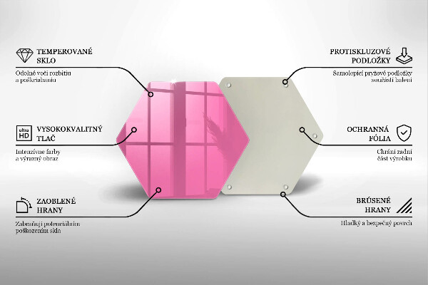 Tocător din sticlă Culoarea roz