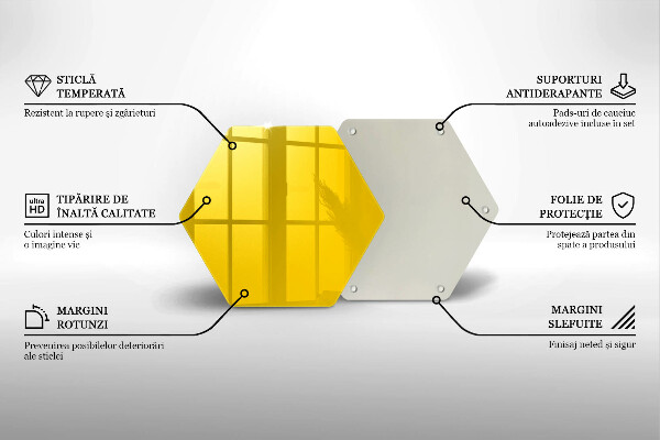 Tocător din sticlă Galben