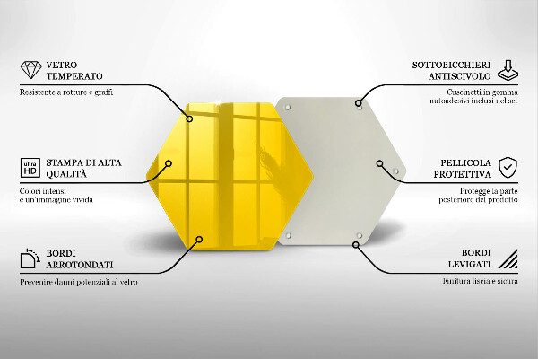 Tocător din sticlă Galben