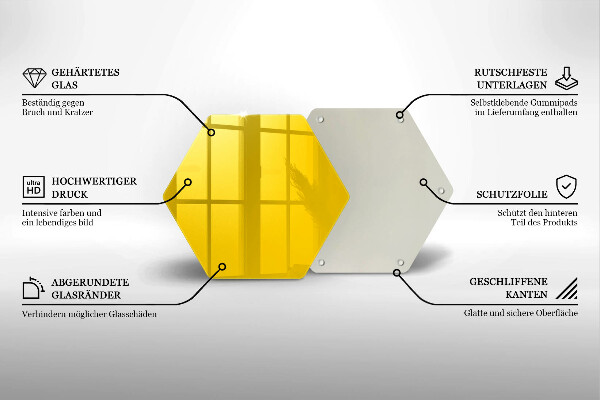 Tocător din sticlă Galben