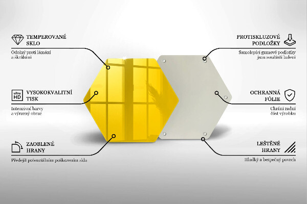 Tocător din sticlă Galben
