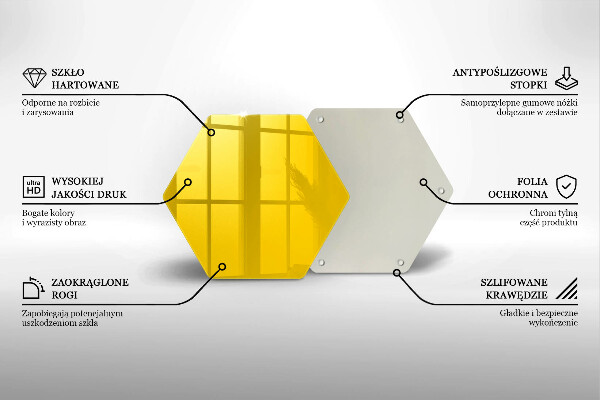 Tocător din sticlă Galben