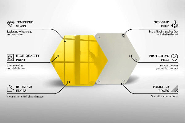Tocător din sticlă Galben