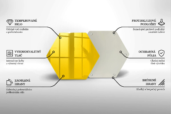 Tocător din sticlă Galben