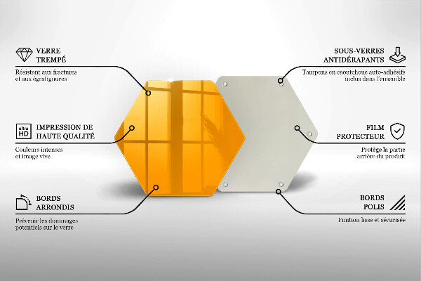 Tocător din sticlă Culoare galben închis
